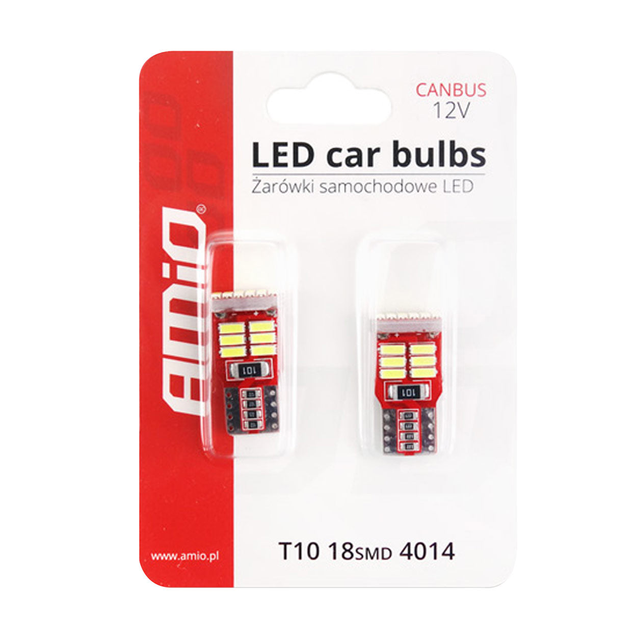 Drita LED CANBUS 18SMD 4014 T10e W5W të bardha 12V