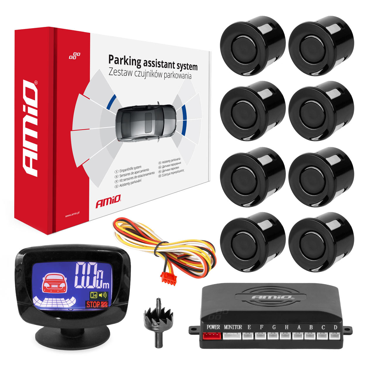 Parking assistant system LED-GRAF 8 sensor black