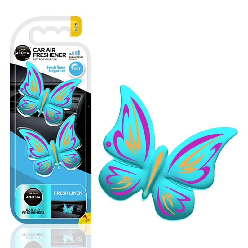 Car air freshener AROMA FANCY SHAPES BUTTERFLY Fresh Linen-1