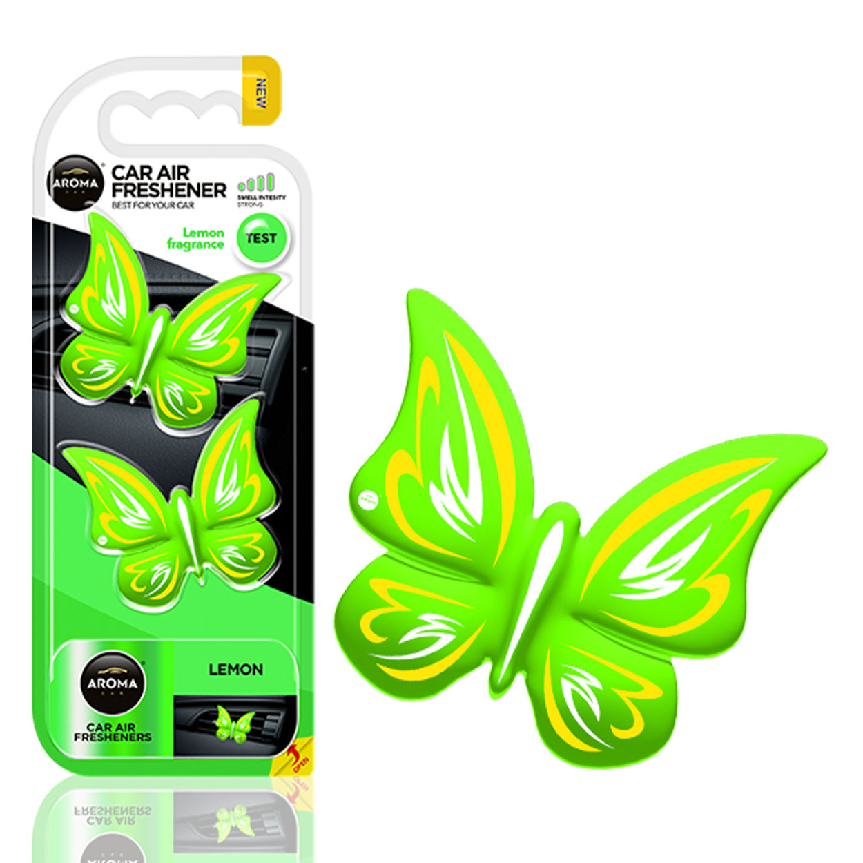 Car air freshener AROMA FANCY SHAPES BUTTERFLY Lemon-1