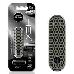 Car air freshener AROMA FANCY SHAPES POLYMER HEX Silver-1