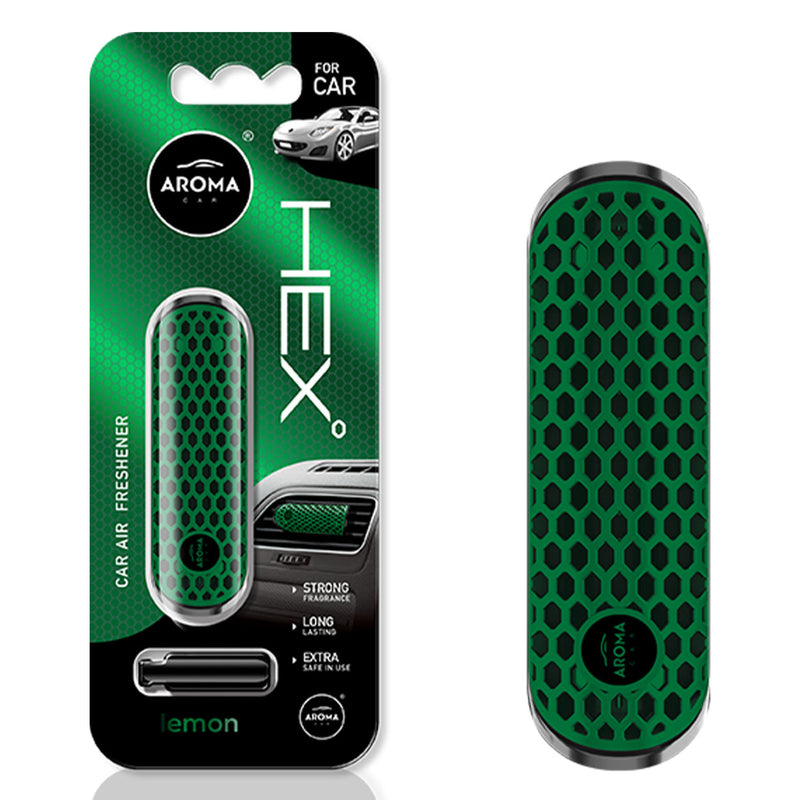 Car air freshener AROMA FANCY SHAPES POLYMER HEX Lemon-1