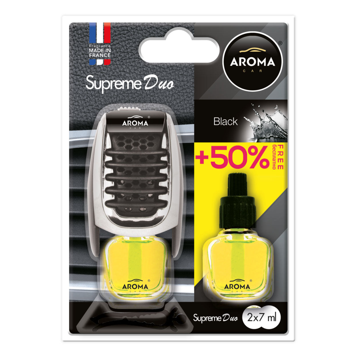Car air freshener AROMA SUPREME DUO BLACK-1