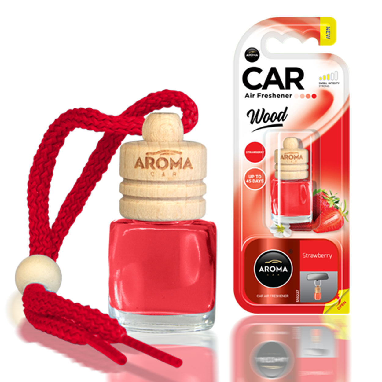 Car air freshener  AROMA WOOD STRAWBERRY-1