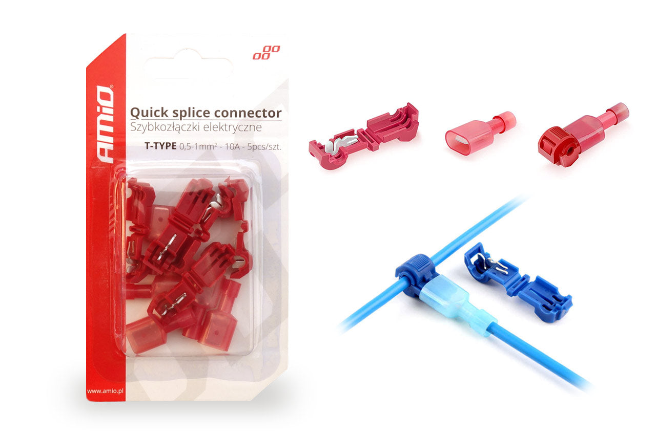 Konektor T-Type me lidhje të shpejtë 0.5–1 mm² 10A, 5 copë në blister