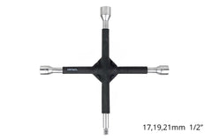 Çelës kryq (cross wrench) me veshje gome 17-19-21 mm 1/2"-1