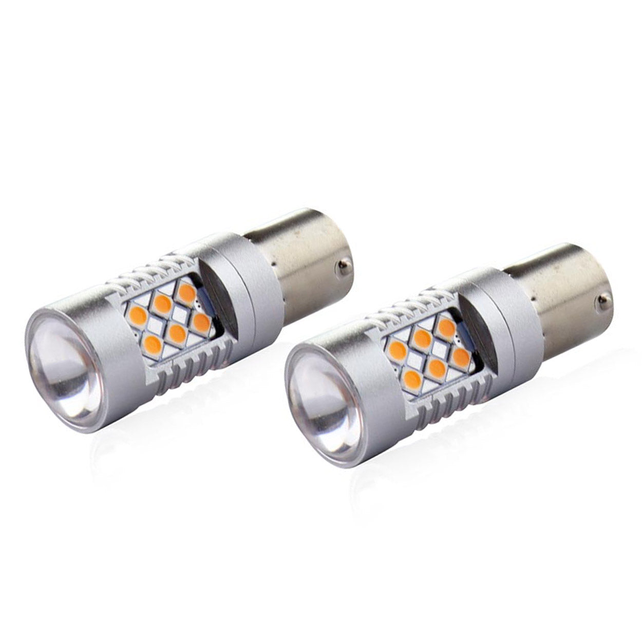 Poç LED CANBUS 3030 24SMD 1156 BAU15S PY21W i verdhë (amber) 12V/24V