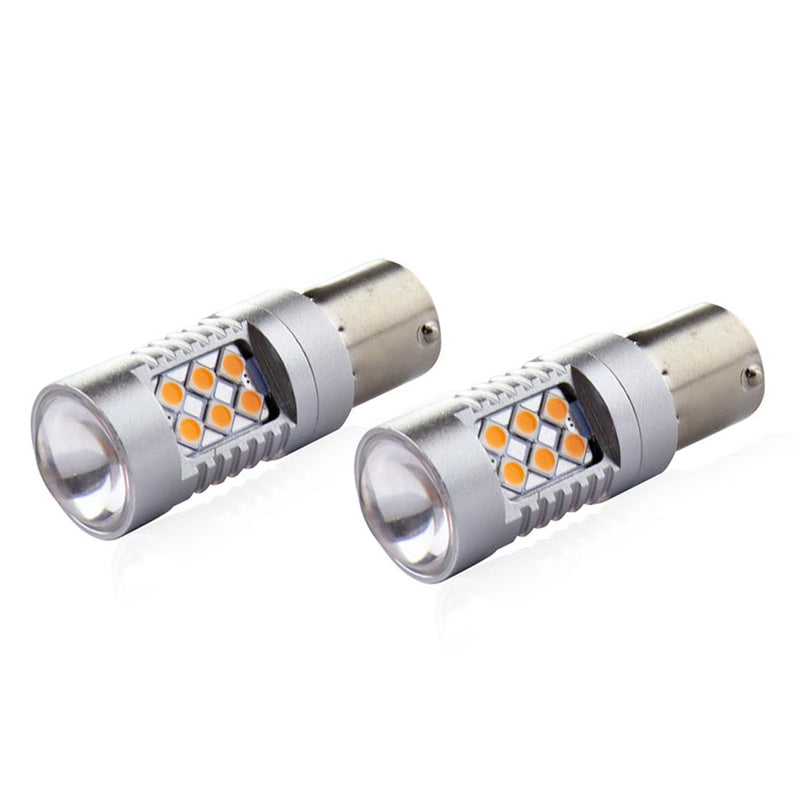 Poç LED CANBUS 3030 24SMD 1156 BAU15S PY21W i verdhë (amber) 12V/24V-2