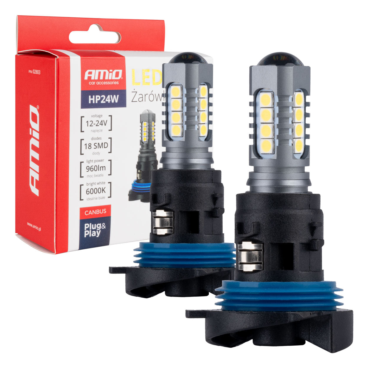 Llambë LED CANBUS 3030 18SMD HP24W e bardhë 12V/24V-4