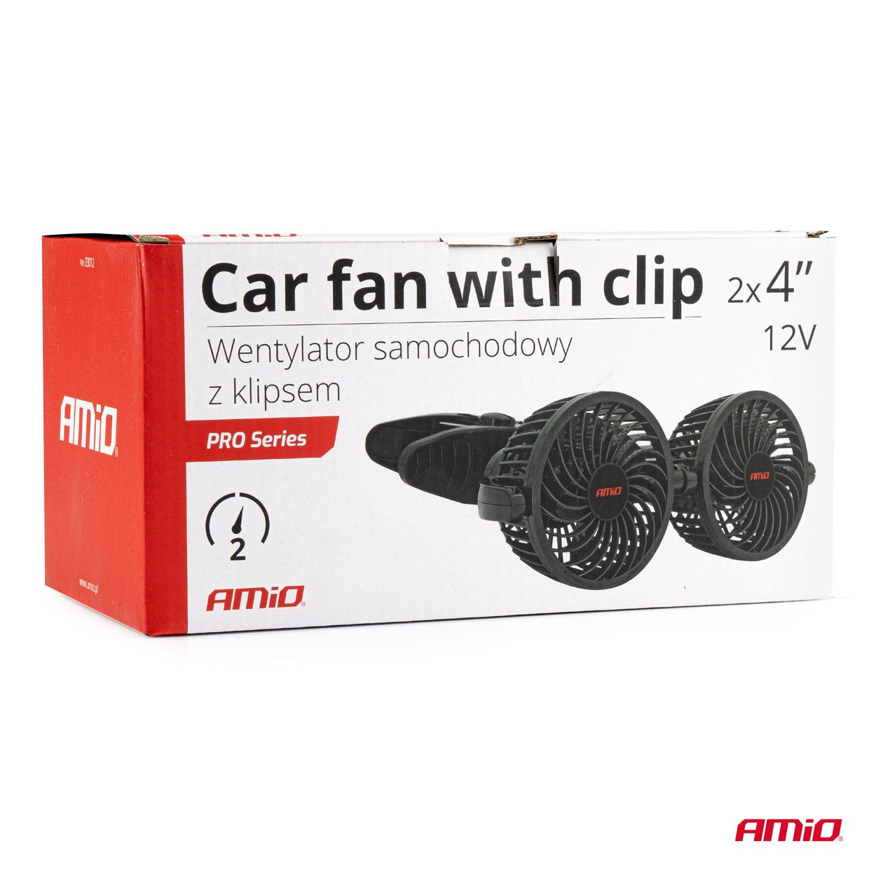 Car fan with clip 2x4" 12V