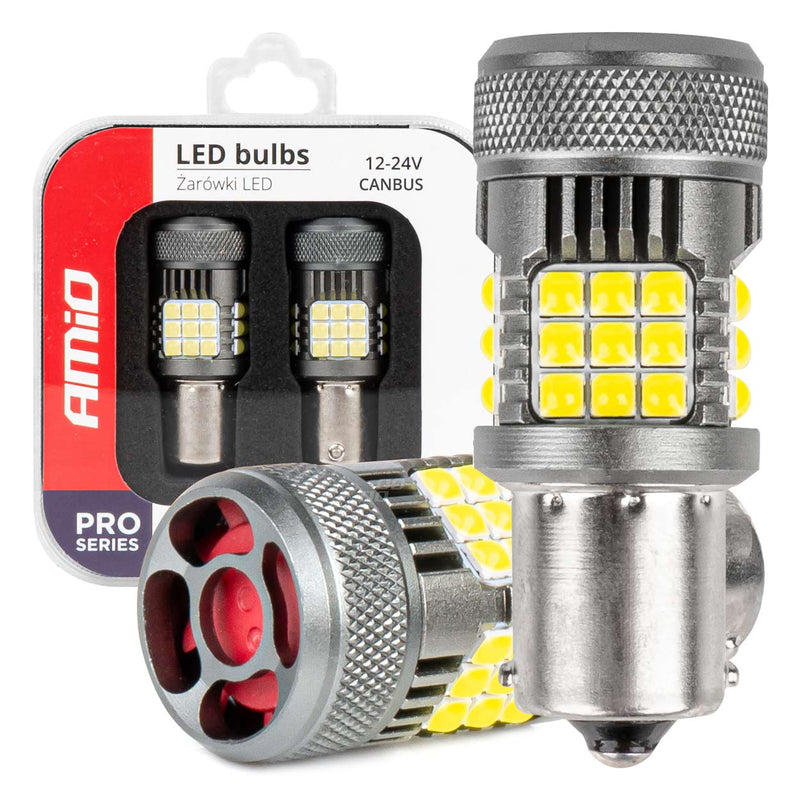 Llamba LED CANBUS PRO series 1156 BA15S P21W R10W R5W 36x3030 SMD me ventilator (FAN), e bardhë 12V/24V-1