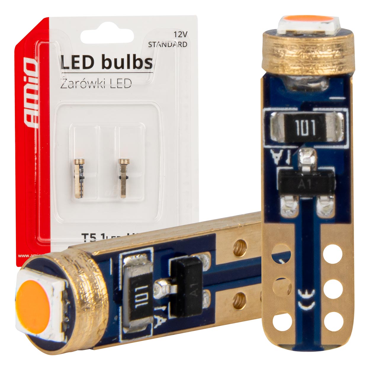 Drita LED STANDARD T5 të kuqe 12V 3030 1LED HP-1