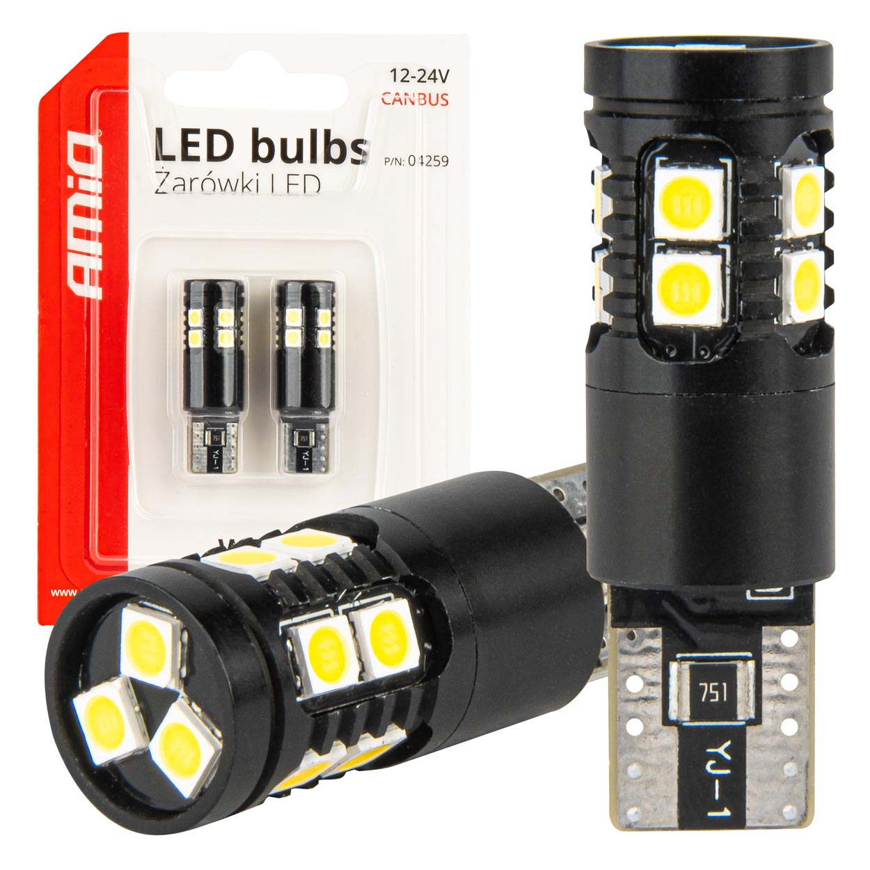 Drita LED CANBUS T10 W5W 13SMD 3030 të bardha 12V/24V