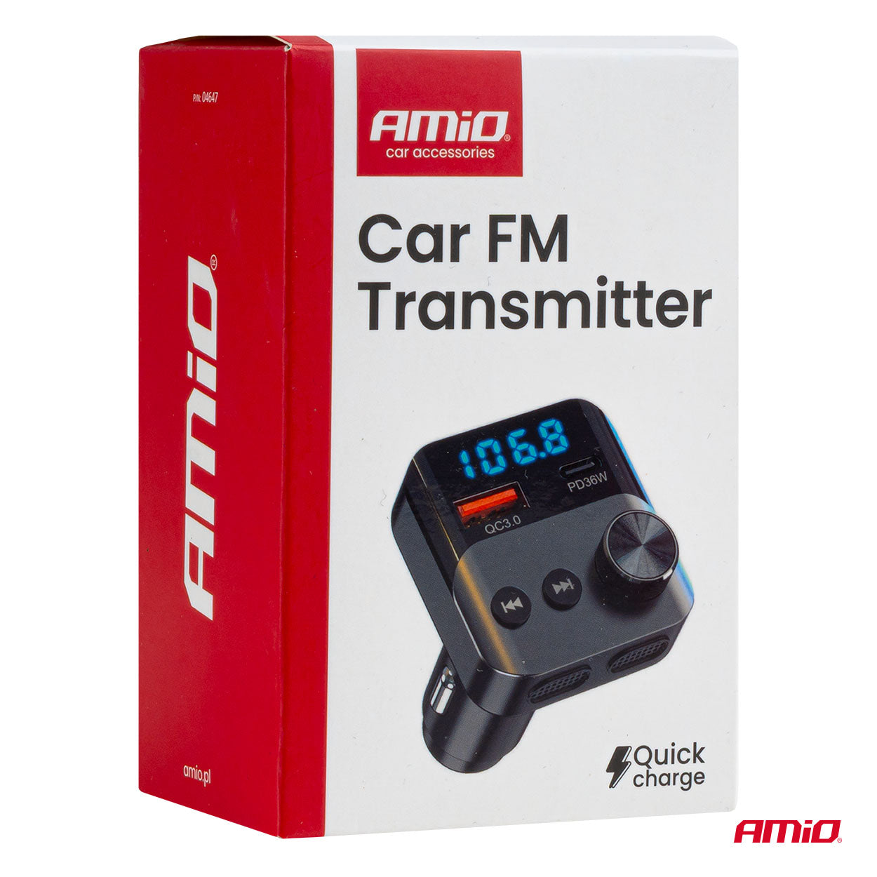 Transmetues FM për veturë 1×USB-A + 1×USB-C 12V/24V-5