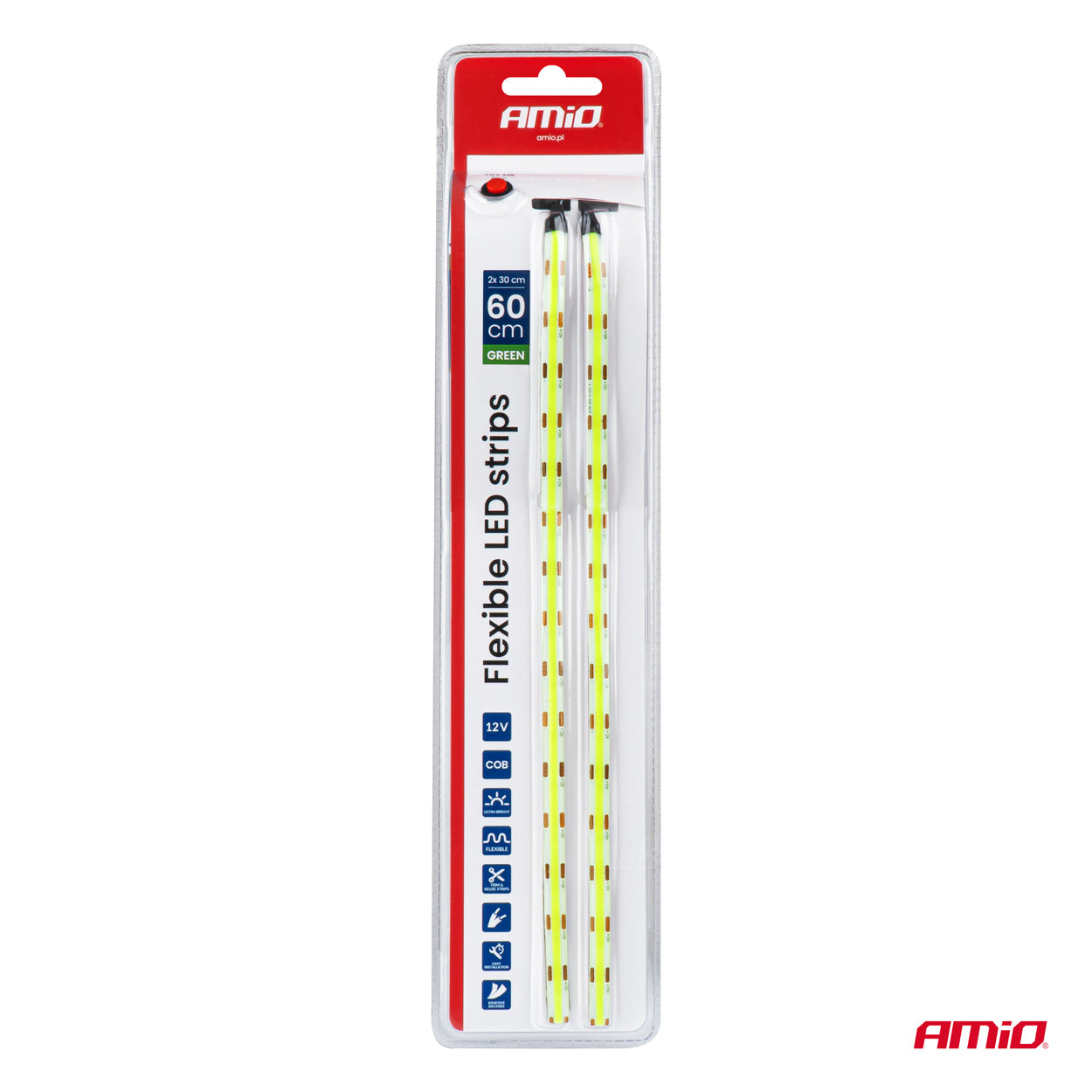 Shirita LED COB fleksibël jeshil 2x30 cm 12V-5