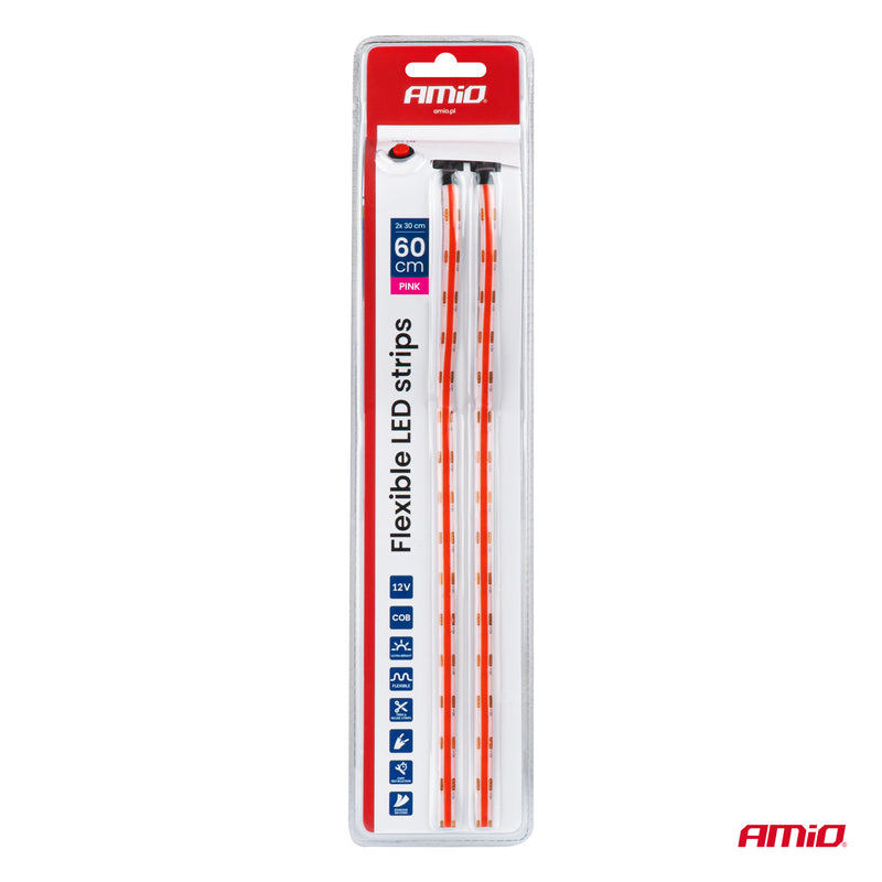 Shirita LED COB fleksibël rozë 2x30 cm 12V-6