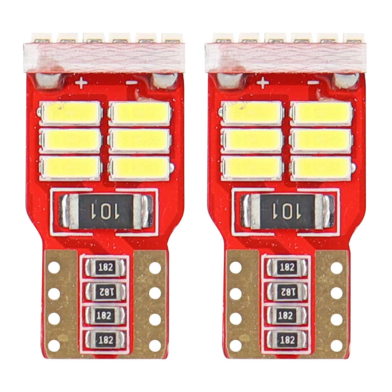 Drita LED CANBUS 18SMD 4014 T10e W5W të bardha 12V