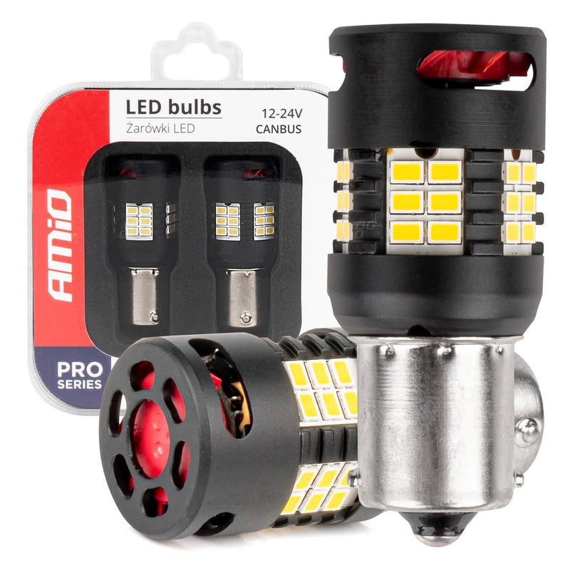 Poç LED CANBUS PRO series 1156 BA15S P21W R10W R5W 24x3020 SMD me ventilator dritë e bardhë 12V/24V-1
