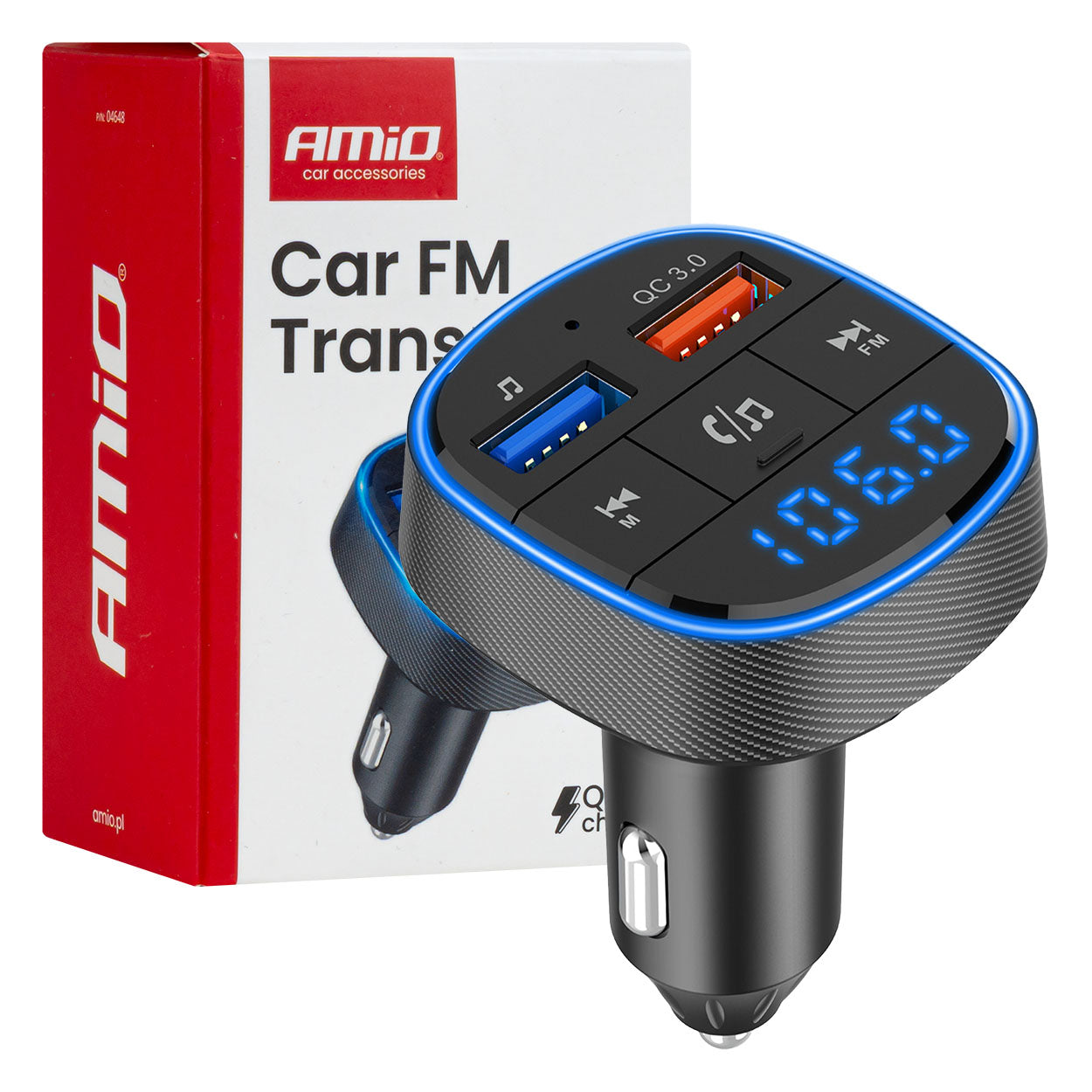 Transmetues FM për veturë 2×USB-A 12V/24V