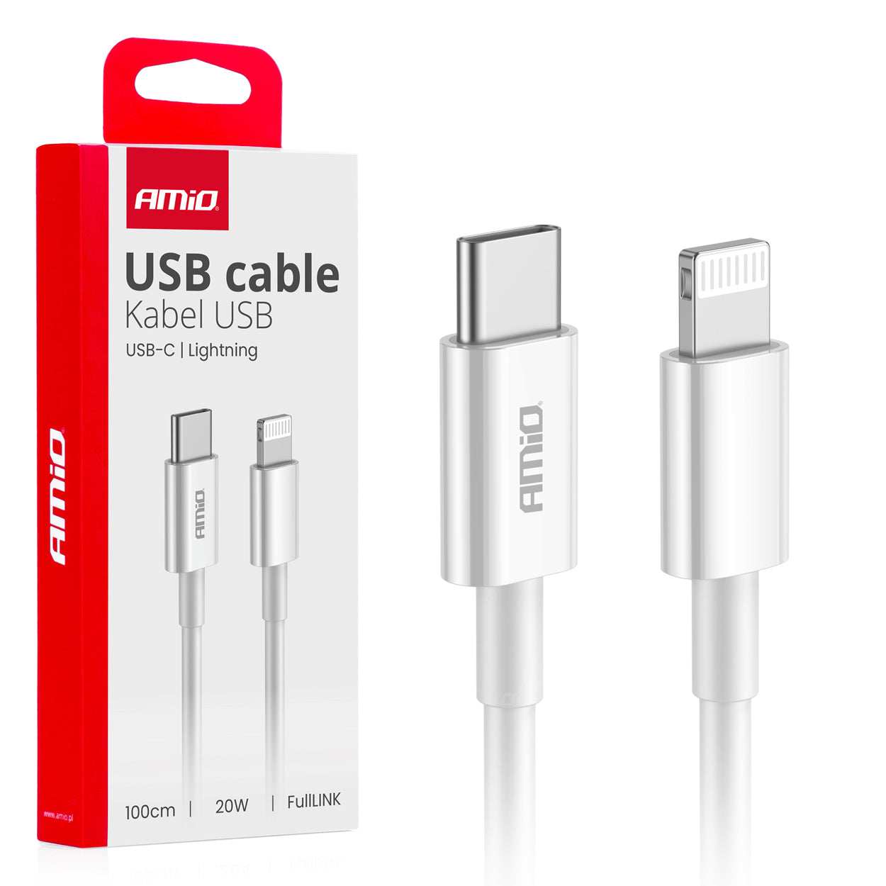 Kabllo USB-C në Lightning 20W 100 cm FullLINK-5