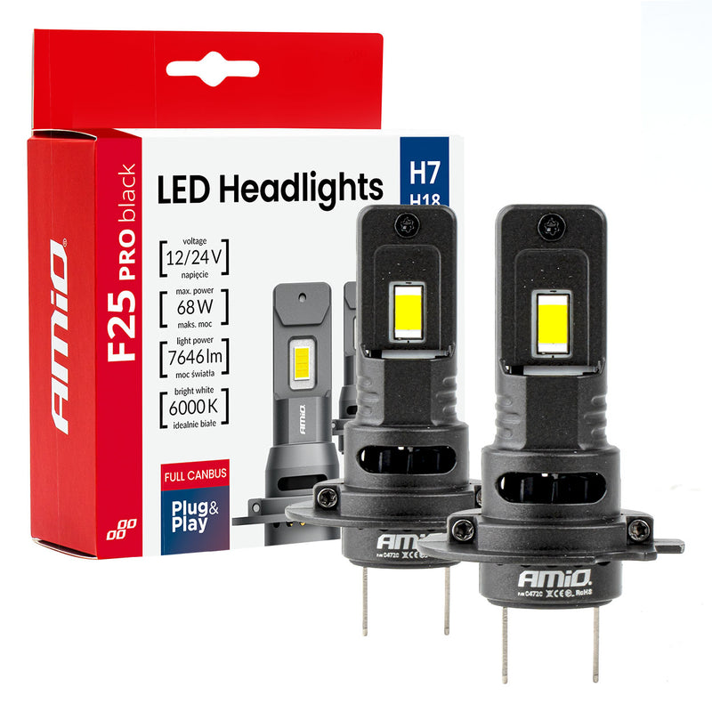 Drita LED të përparme Seria F25 PRO BLACK FULL CANBUS H7 68W 12V/24V-1