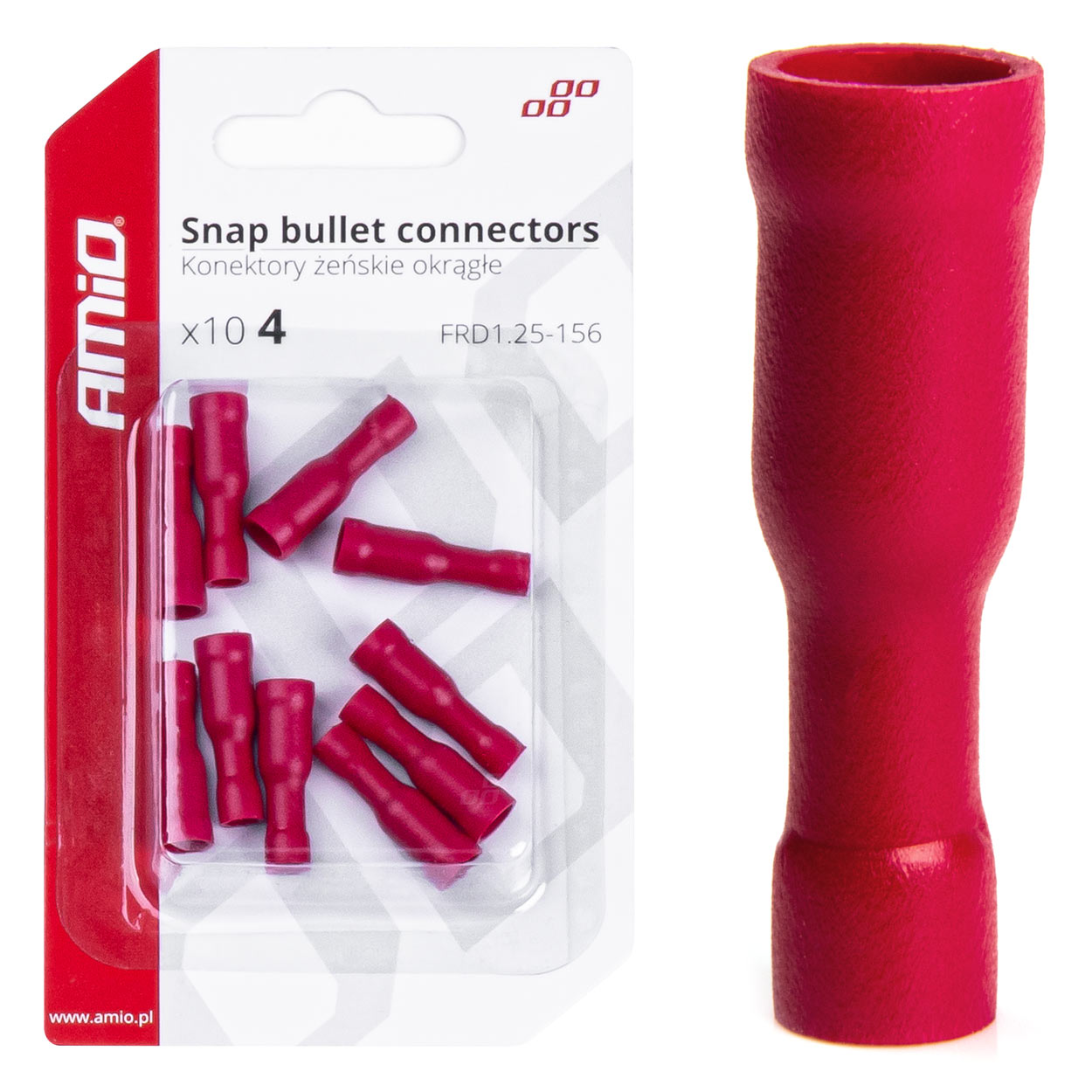 Konektorë Snap Bullet 4mm 0.5-1.5mm² 10A 10 copë