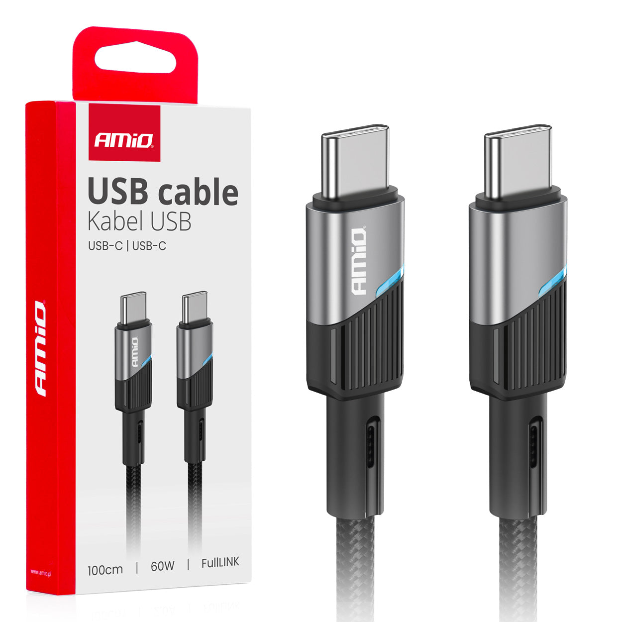 Kabllo USB-C në USB-C 60W 100 cm FullLINK-1