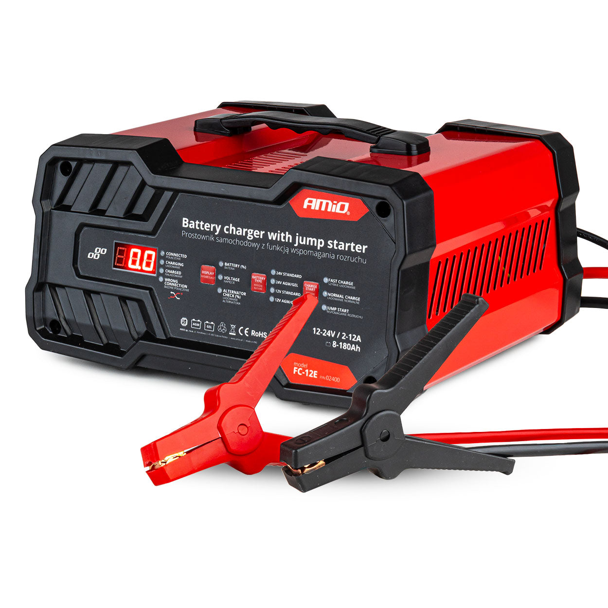 Mbushës baterie 12A 12/24V me ndezës startues (jump starter) 12V 75A