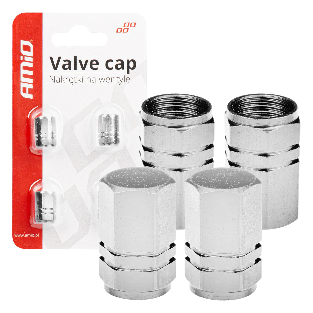 Kapakë silver alumini për valvula, 4 copë.-3