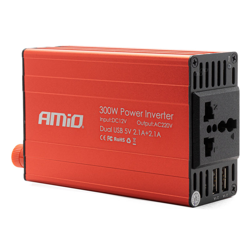 Konvertues energjie 12V/220V 300W/600W 2xUSB PI03-1