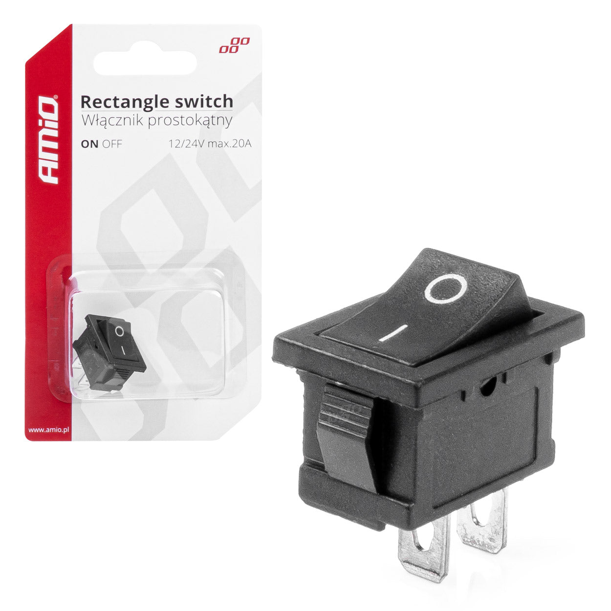 Çelës drejtkëndor 12V 20A ON/OFF