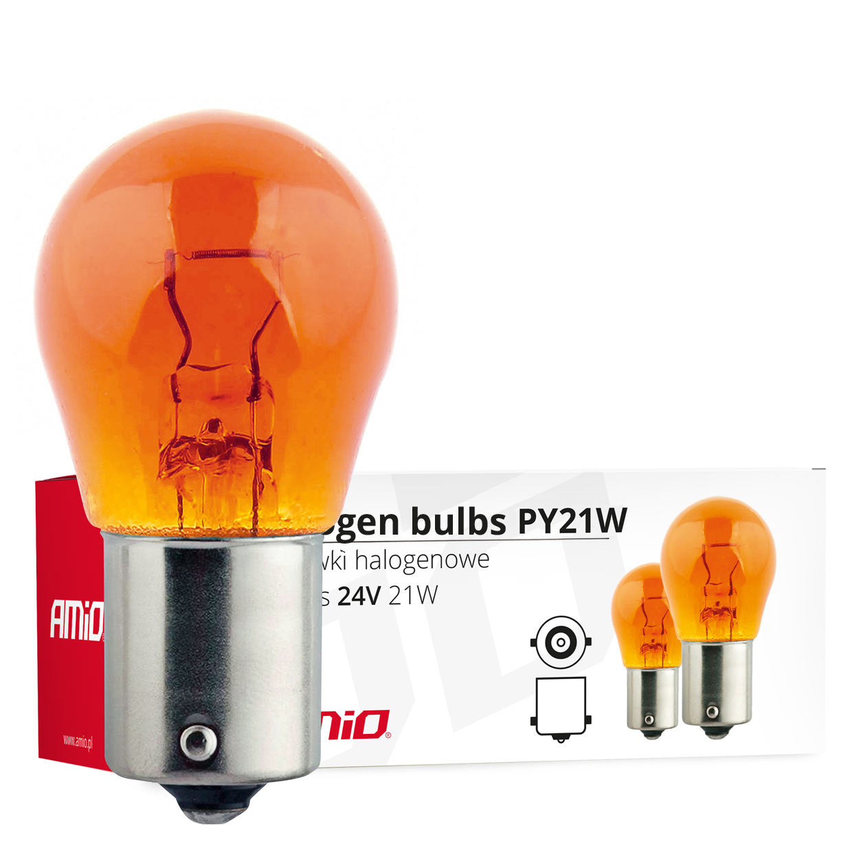 Drita halogjene PY21W BA15s 24V 21W portokalli-1