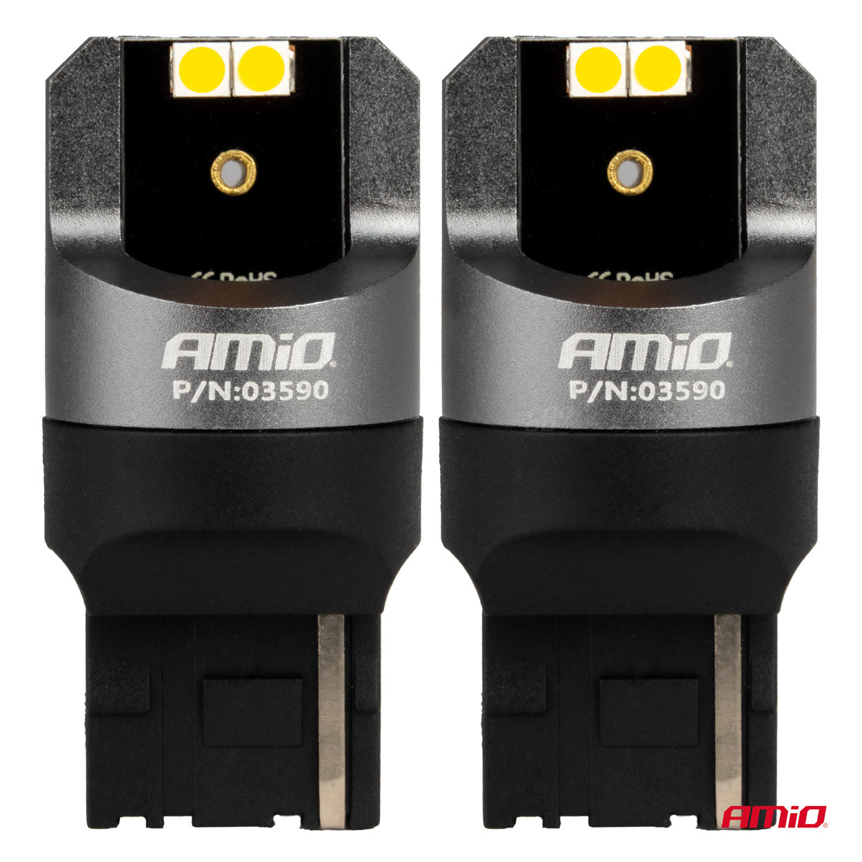 Drita LED CANBUS PRO 7440 WY21W 4x3030 SMD portokalli 12/24V AMIO-03590