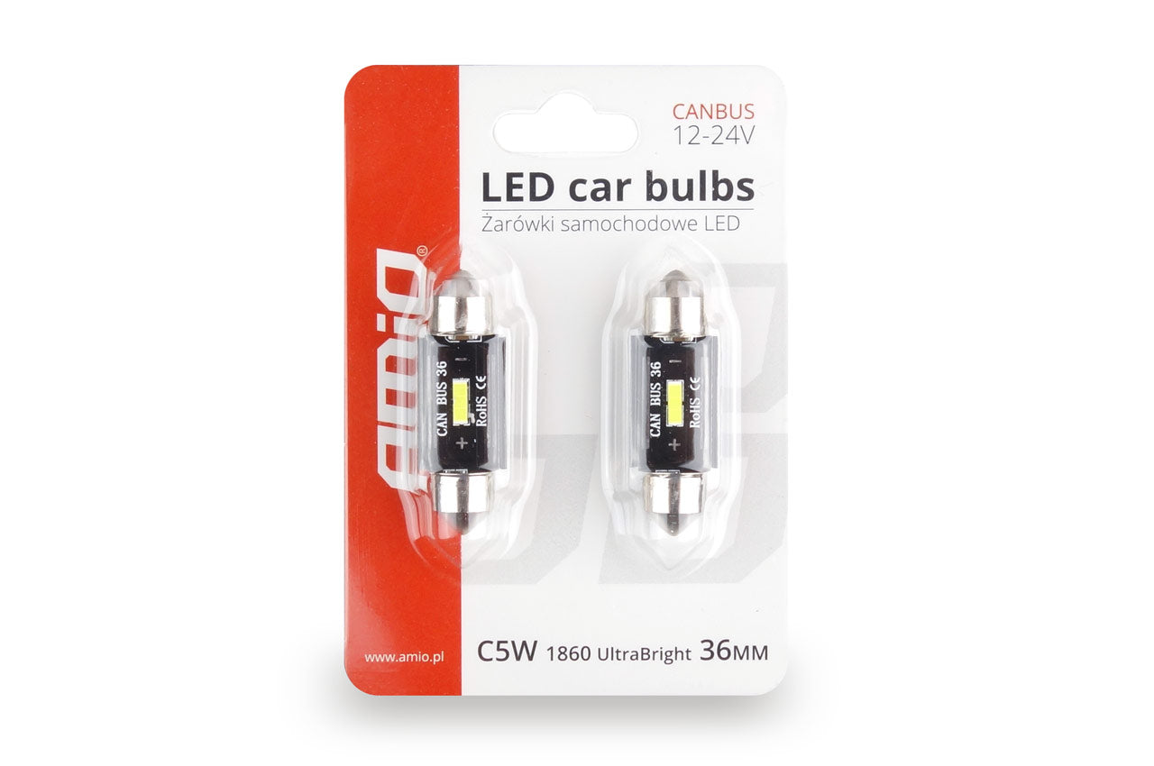 LED CANBUS 1860 1SMD UltraBright Festoon C5W/C10W/C3W 36mm e bardhë 12V/24V