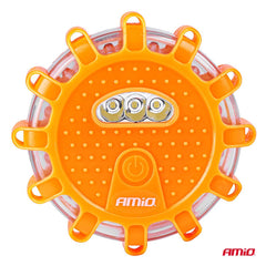 Dritë paralajmëruese portative LED për rrugë me funksion llambe dore, 3xAAA IP65 12SMD + 3SMD-3