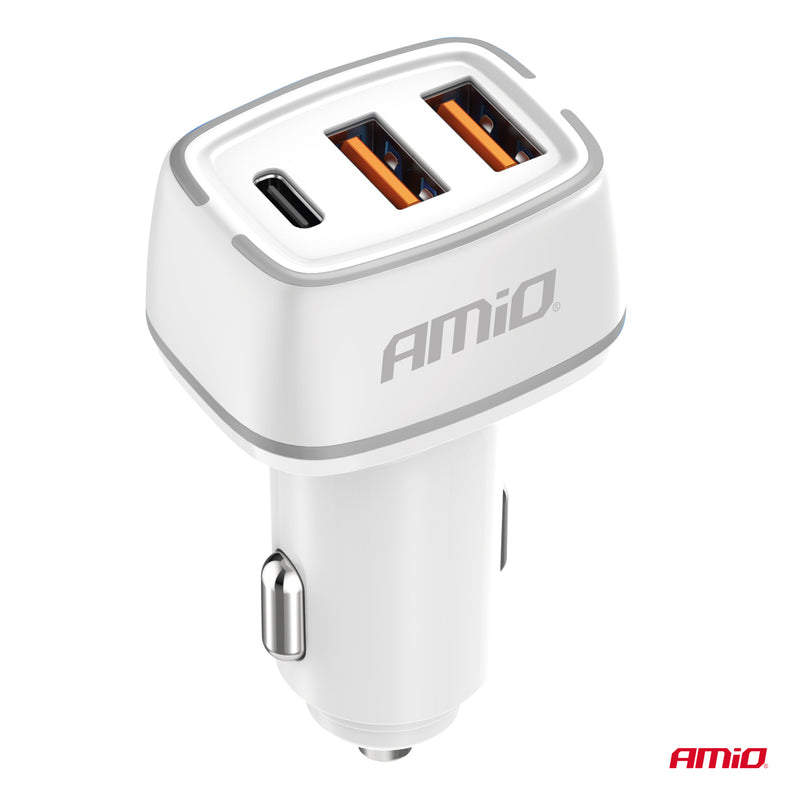 Karikues veture 2x USB-A + USB-C 32W 12/24V-2