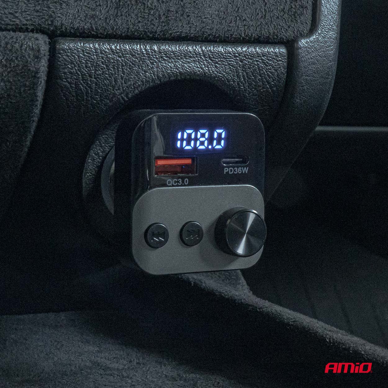 Transmetues FM për veturë 1×USB-A + 1×USB-C 12V/24V-2