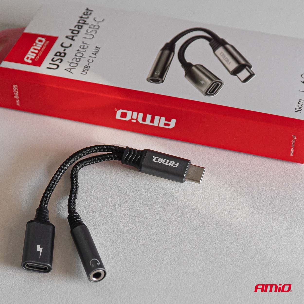 Adapter USB-C në USB-C + Mini Jack 3.5 mm femër, 10 cm-2