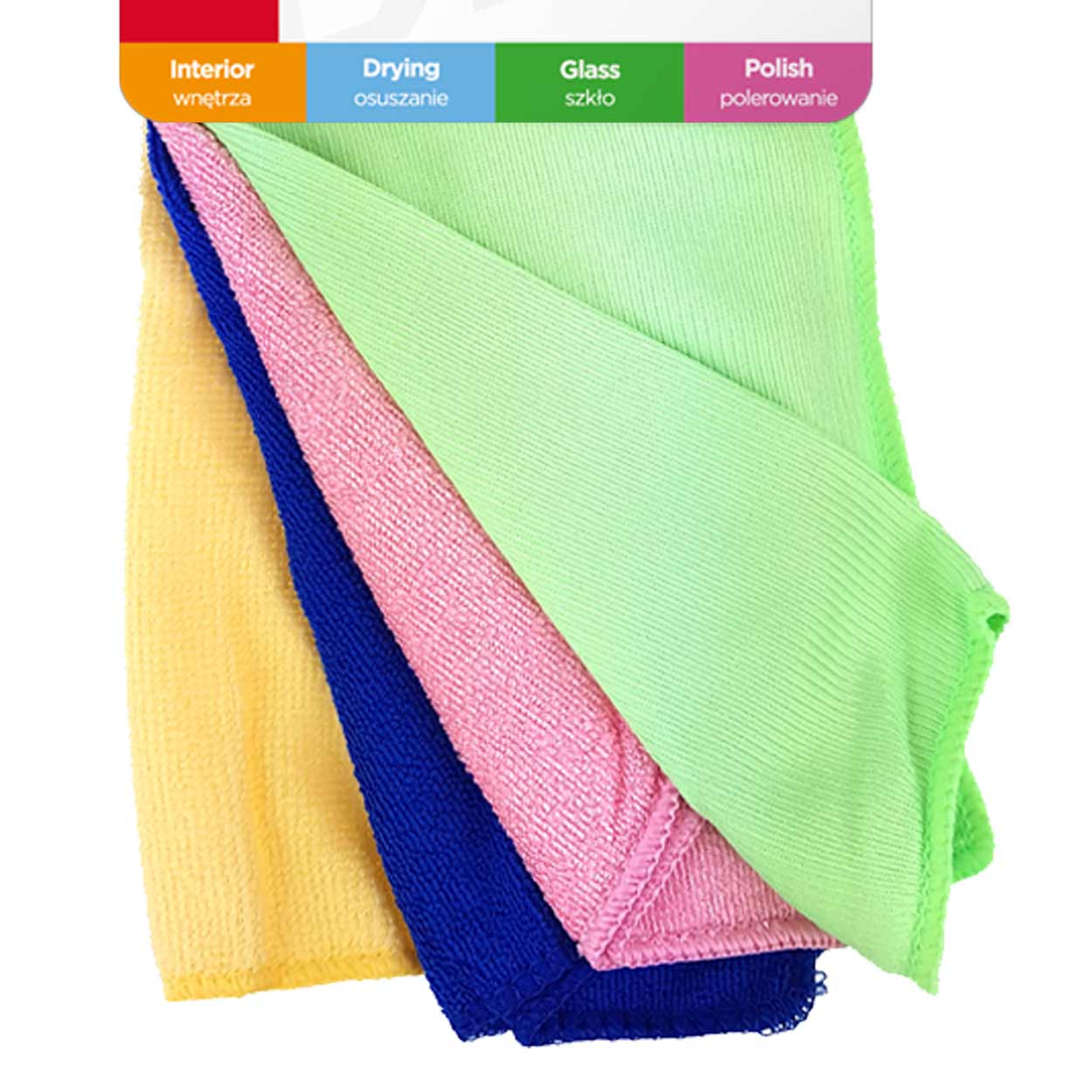 Set peshqirësh pastrimi prej mikrofibre, 4 lloje, 30×30 cm-2
