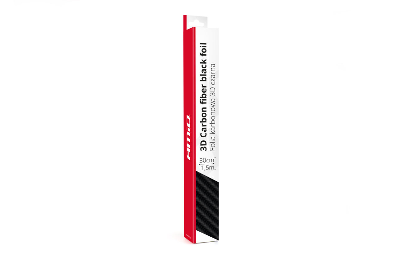 Folje karboni 3D e zezë për veturë, 30cm x 150cm-3