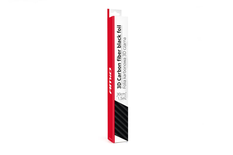 Folje karboni 3D e zezë për veturë, 30cm x 150cm-3