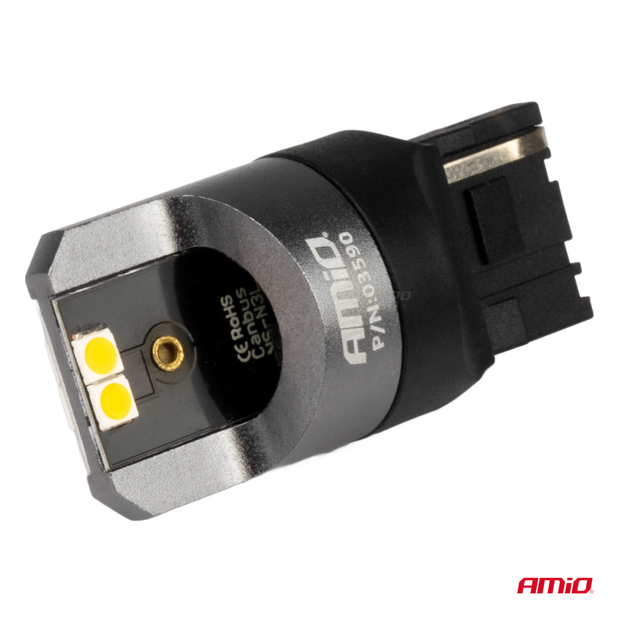 Drita LED CANBUS PRO 7440 WY21W 4x3030 SMD portokalli 12/24V AMIO-03590-3