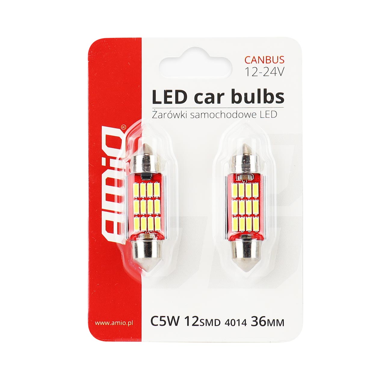 LED CANBUS 4014 12SMD Festoon C5W/C10W/C3W 36mm e bardhë 12V/24V