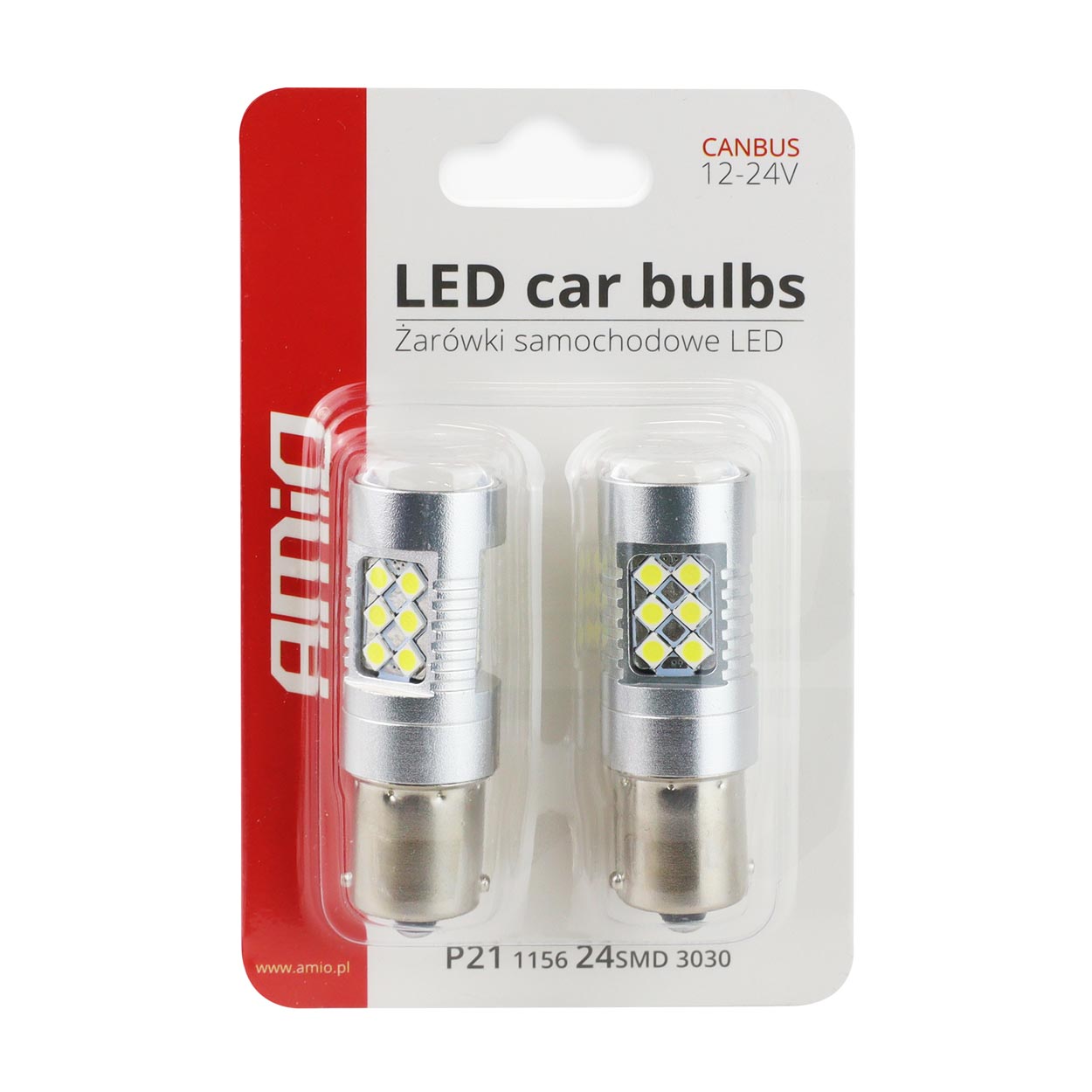 Poç LED CANBUS 3030 24SMD 1156 BA15S P21W i bardhë 12V/24V-3