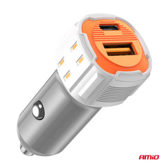 Karikues veture USB-A + USB-C 20W 12/24V-3
