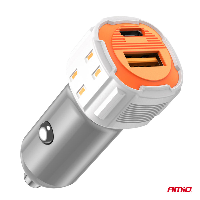 Karikues veture USB-A + USB-C 20W 12/24V-3