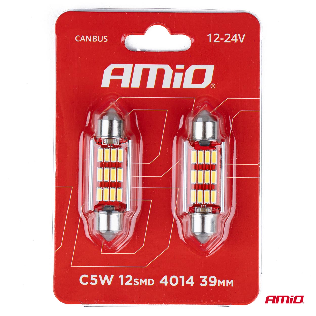 LED CANBUS 4014 12SMD Festoon C5W/C10W/C3W 39 mm, e bardhë 12V/24V-3
