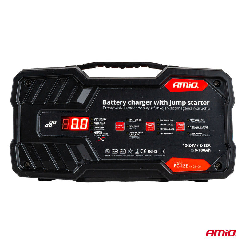 Mbushës baterie 12A 12/24V me ndezës startues (jump starter) 12V 75A-3