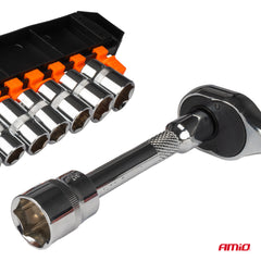 Set çelësash me rrathë dhe mekanizëm ratchet, matës metrik, 11 copë (1/2" 10–24 mm)-3