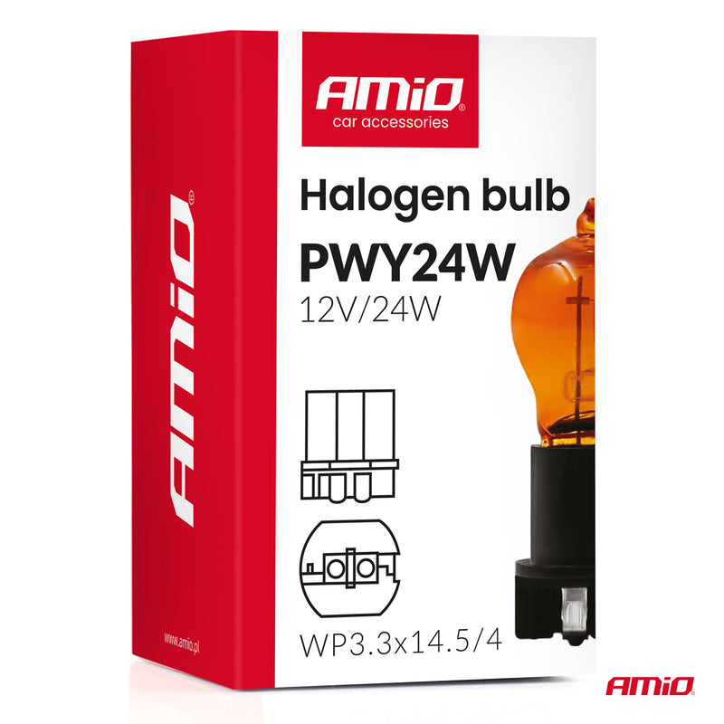 Dritë halogjene PWY24W WP3.3x14.5-4 portokalli 12V 24W-3